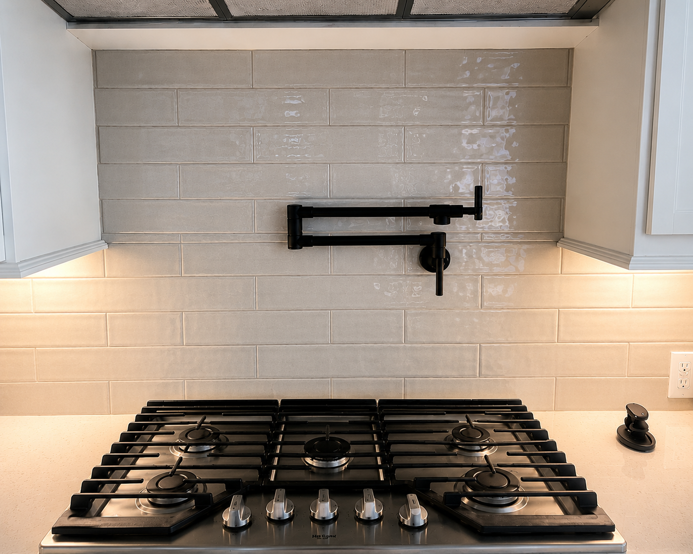 Kitchen tile backsplash installation